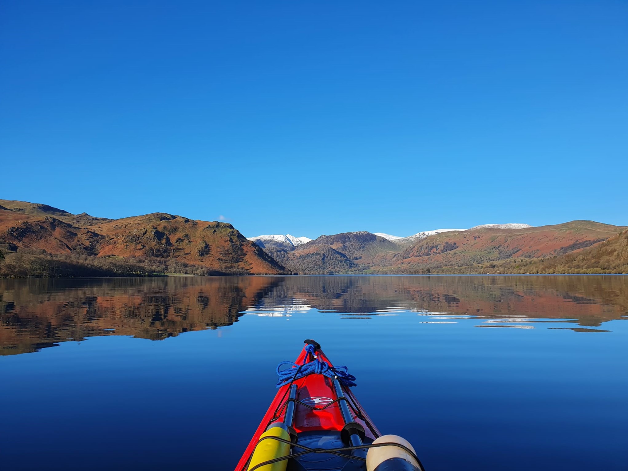 Lake and mountain reflection landscape