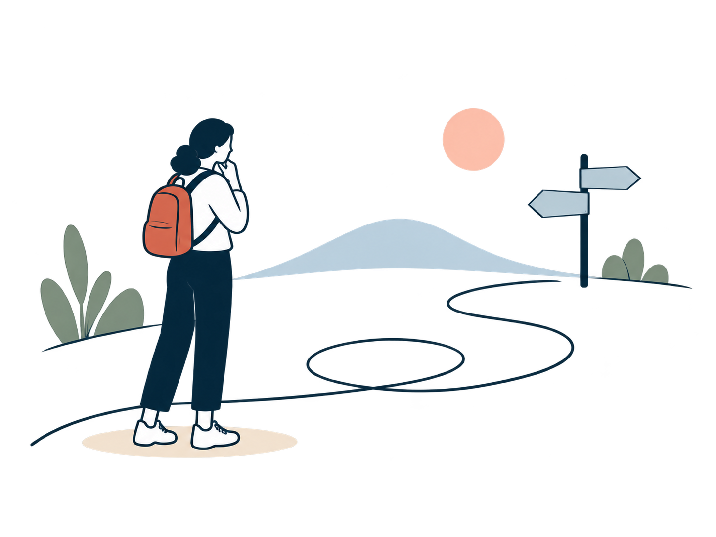 Illustration representing someone struggling with their own life